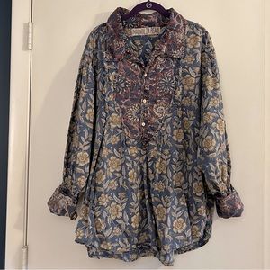 Magnolia Pearl Blue Floral Blouse
